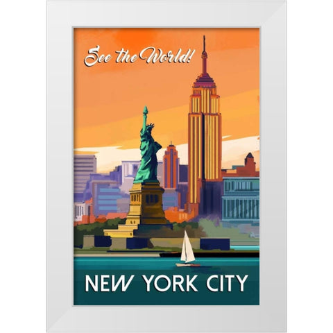 NYC White Modern Wood Framed Art Print by P.S. Art Studios