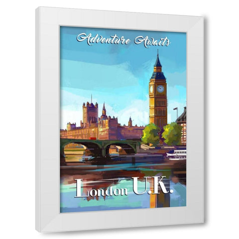 London White Modern Wood Framed Art Print by P.S. Art Studios