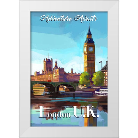 London White Modern Wood Framed Art Print by P.S. Art Studios