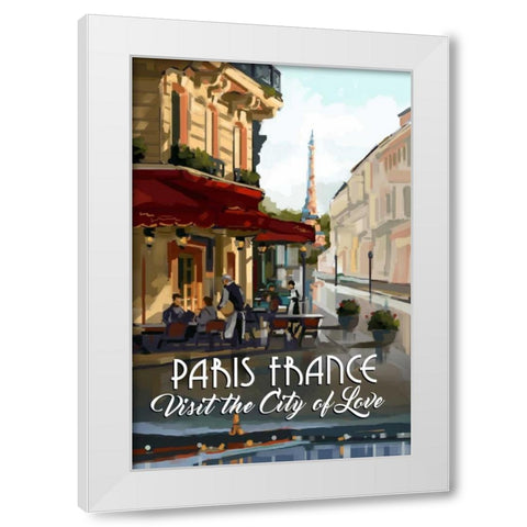 Paris, France White Modern Wood Framed Art Print by P.S. Art Studios