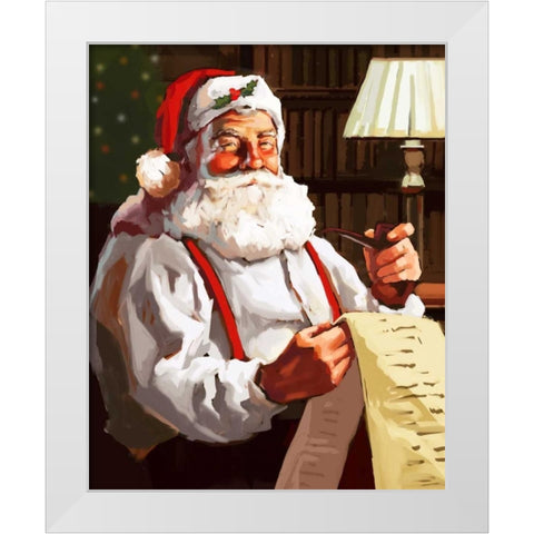 Santas List White Modern Wood Framed Art Print by P.S. Art Studios