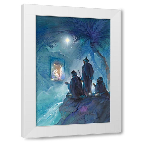 Wisemen White Modern Wood Framed Art Print by P.S. Art Studios