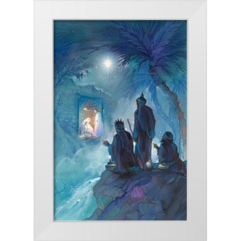 Wisemen White Modern Wood Framed Art Print by P.S. Art Studios