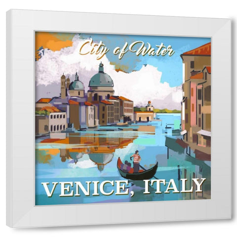 Venice, Italy White Modern Wood Framed Art Print by P.S. Art Studios