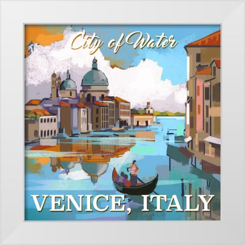 Venice, Italy White Modern Wood Framed Art Print by P.S. Art Studios