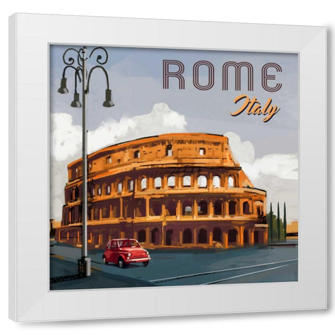 Rome White Modern Wood Framed Art Print by P.S. Art Studios