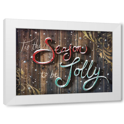Jolly White Modern Wood Framed Art Print by P.S. Art Studios