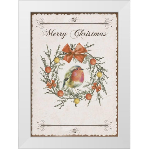 Merry Christmas White Modern Wood Framed Art Print by P.S. Art Studios