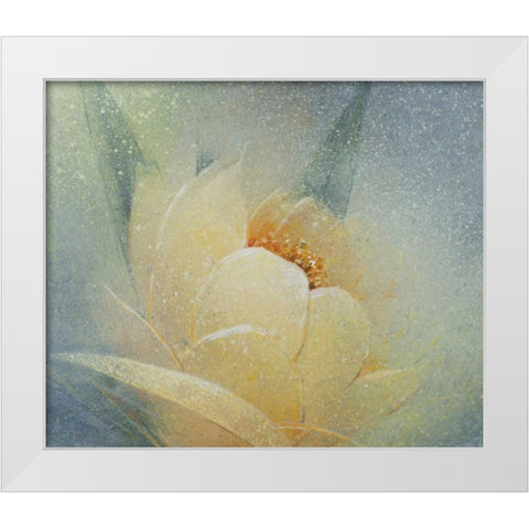 Sweet Floral White Modern Wood Framed Art Print by P.S. Art Studios