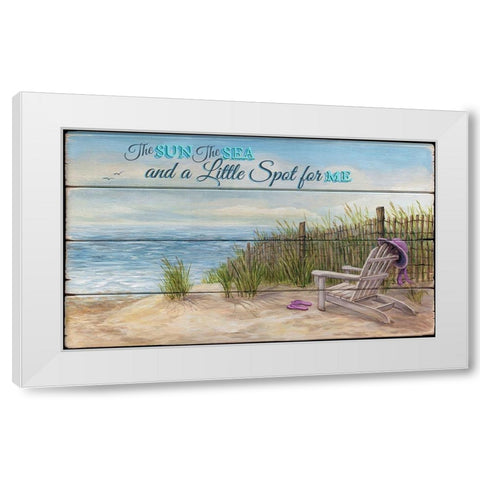 The Sun, The Sea White Modern Wood Framed Art Print by P.S. Art Studios