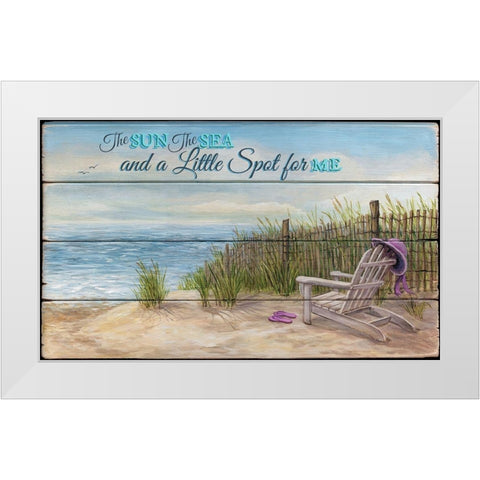The Sun, The Sea White Modern Wood Framed Art Print by P.S. Art Studios