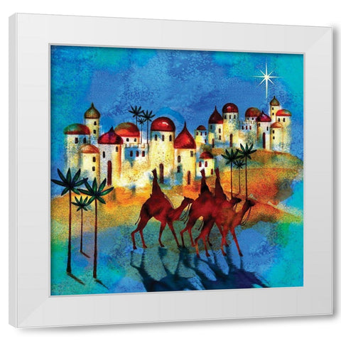 Three Wisemen White Modern Wood Framed Art Print by P.S. Art Studios