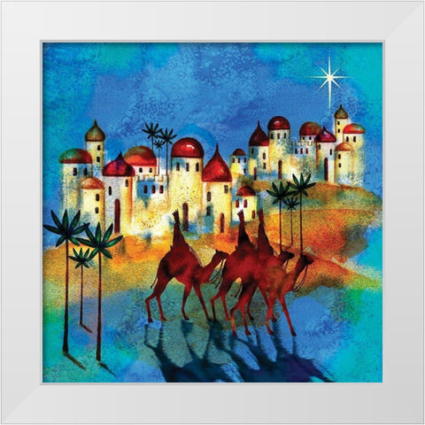 Three Wisemen White Modern Wood Framed Art Print by P.S. Art Studios
