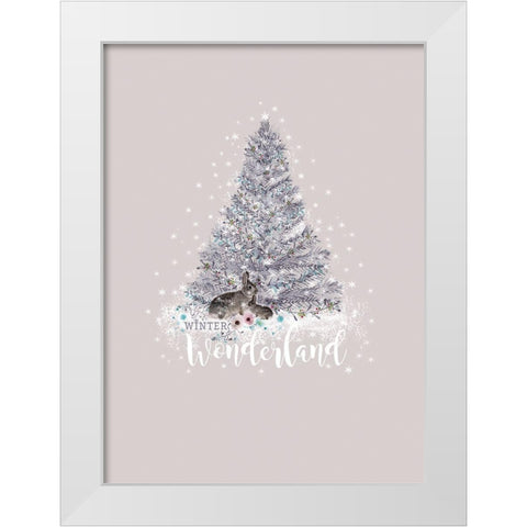 Winter Wonderland White Modern Wood Framed Art Print by P.S. Art Studios