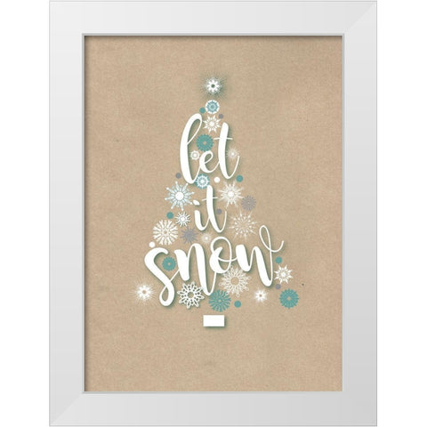 Let It Snow White Modern Wood Framed Art Print by P.S. Art Studios