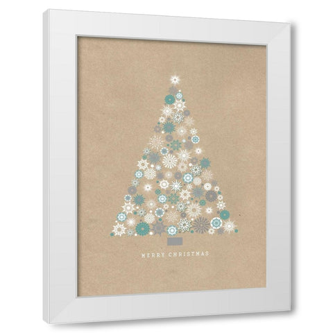 Merry Christmas White Modern Wood Framed Art Print by P.S. Art Studios