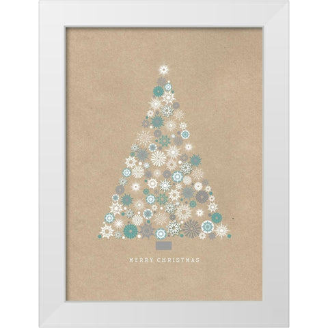 Merry Christmas White Modern Wood Framed Art Print by P.S. Art Studios