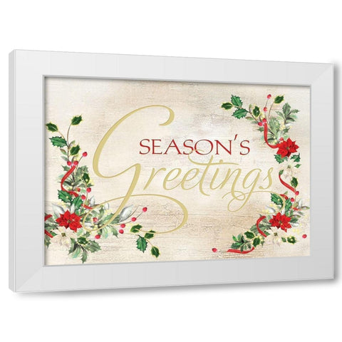 Seasons Greetings White Modern Wood Framed Art Print by P.S. Art