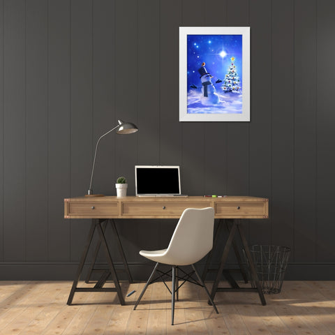 A Star White Modern Wood Framed Art Print by P.S. Art