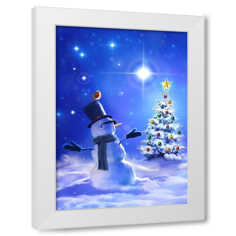 A Star White Modern Wood Framed Art Print by P.S. Art
