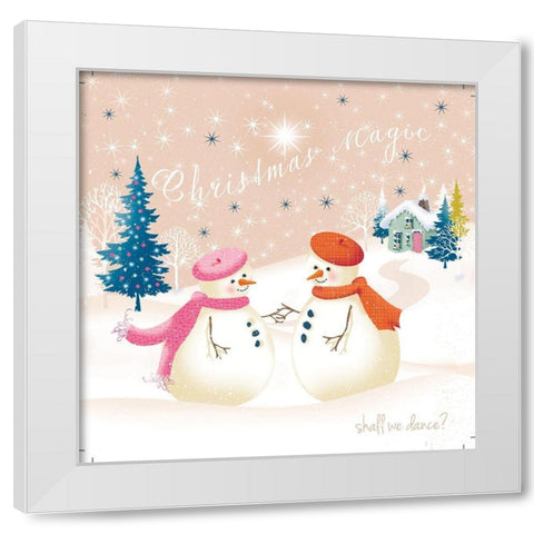 Christmas Village II White Modern Wood Framed Art Print by P.S. Art