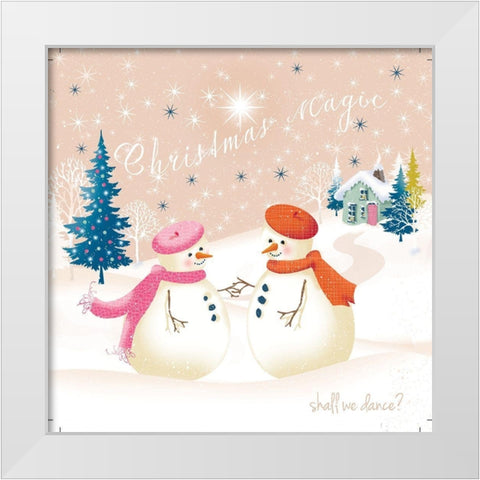 Christmas Village II White Modern Wood Framed Art Print by P.S. Art