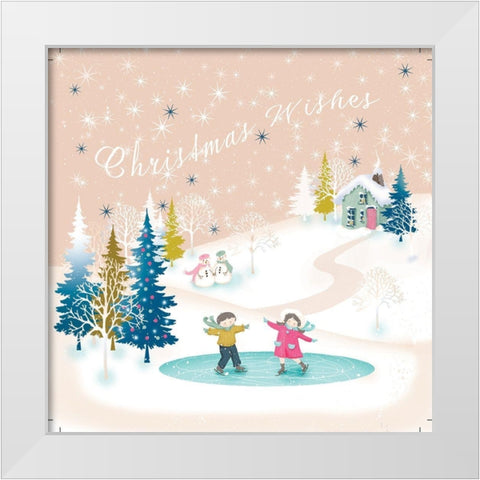 Christmas Village III White Modern Wood Framed Art Print by P.S. Art