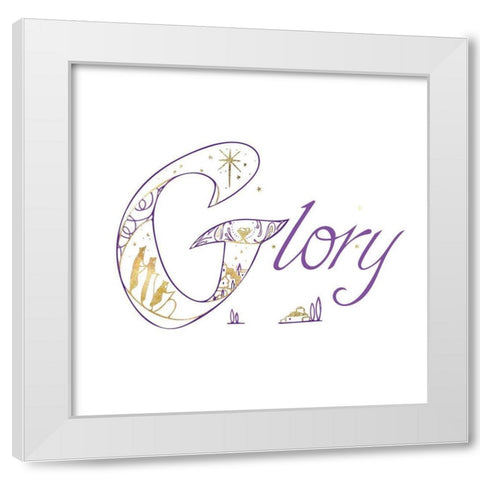 Glory White Modern Wood Framed Art Print by P.S. Art