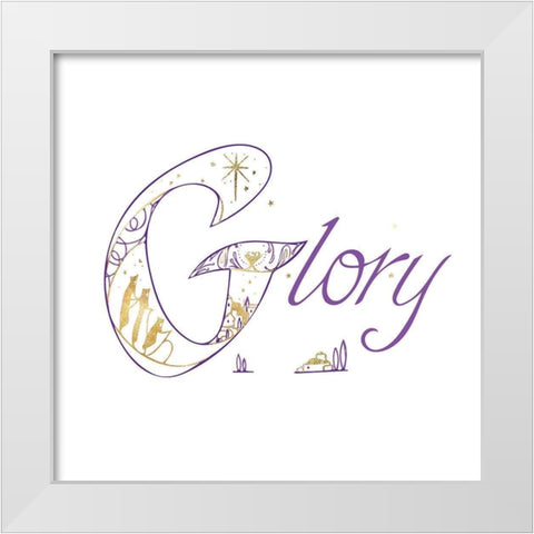 Glory White Modern Wood Framed Art Print by P.S. Art