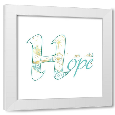 Hope White Modern Wood Framed Art Print by P.S. Art