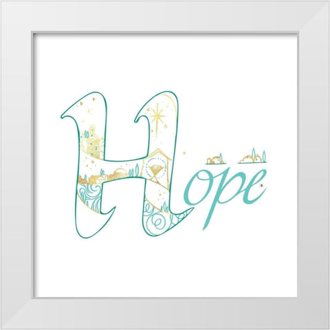 Hope White Modern Wood Framed Art Print by P.S. Art