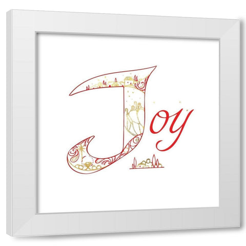 Joy White Modern Wood Framed Art Print by P.S. Art
