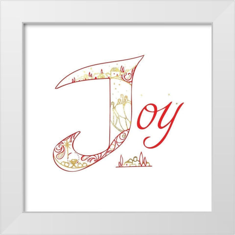 Joy White Modern Wood Framed Art Print by P.S. Art