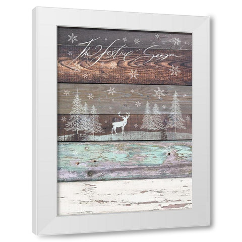 The Festive Season White Modern Wood Framed Art Print by P.S. Art