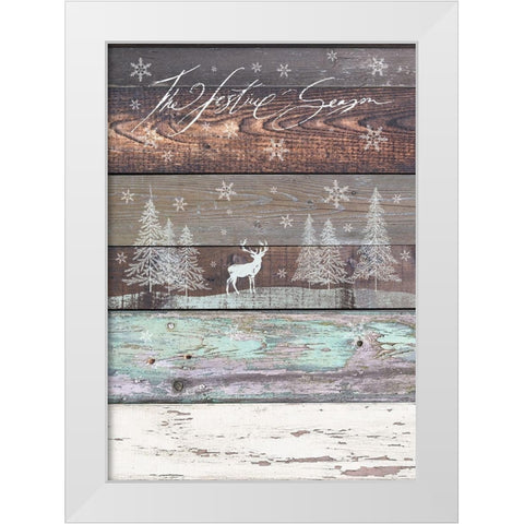 The Festive Season White Modern Wood Framed Art Print by P.S. Art