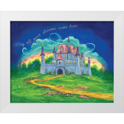 Castle White Modern Wood Framed Art Print by P.S. Art