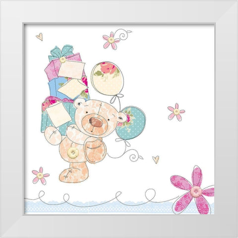 Bearing Gifts White Modern Wood Framed Art Print by P.S. Art