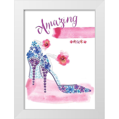 Amazing White Modern Wood Framed Art Print by P.S. Art