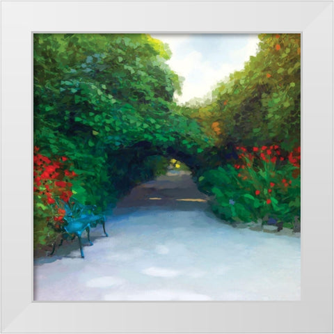 Serenity Path White Modern Wood Framed Art Print by P.S. Art