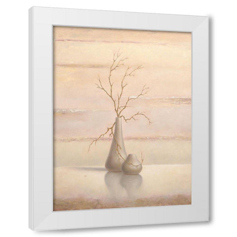 Still Life I White Modern Wood Framed Art Print by P.S. Art