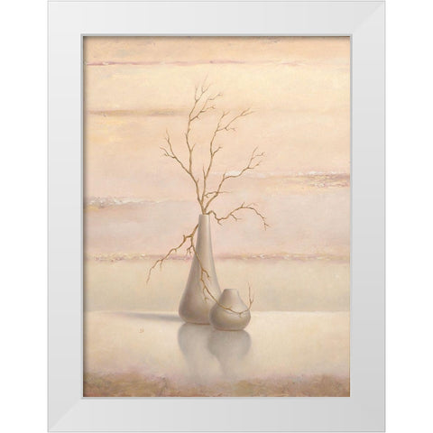 Still Life I White Modern Wood Framed Art Print by P.S. Art