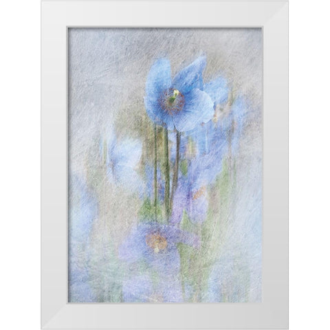 Violet Flowers II White Modern Wood Framed Art Print by P.S. Art