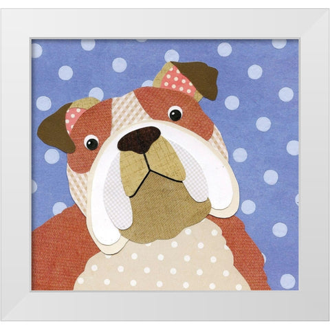 Puppy White Modern Wood Framed Art Print by P.S. Art