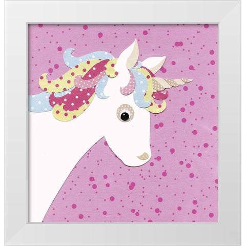 Unicorn White Modern Wood Framed Art Print by P.S. Art
