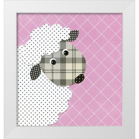 Sheep White Modern Wood Framed Art Print by P.S. Art