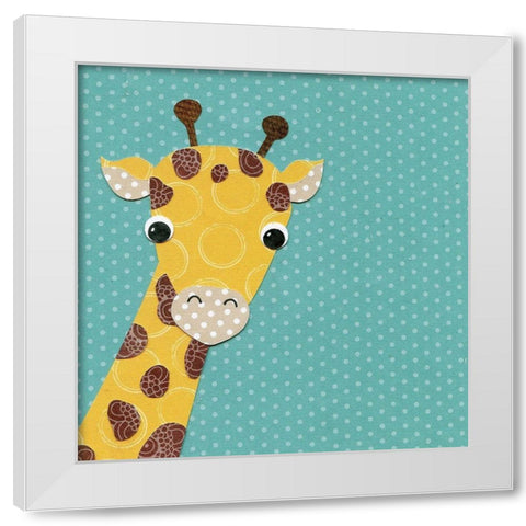 Giraffe White Modern Wood Framed Art Print by P.S. Art