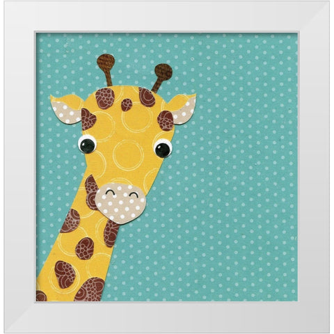 Giraffe White Modern Wood Framed Art Print by P.S. Art