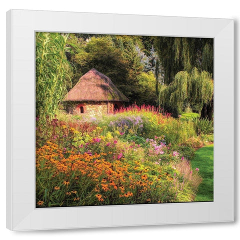 Garden White Modern Wood Framed Art Print by P.S. Art