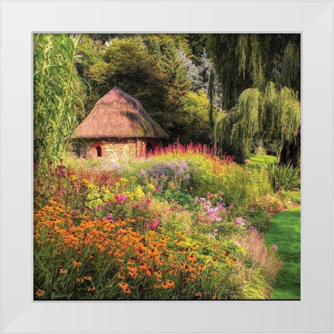 Garden White Modern Wood Framed Art Print by P.S. Art