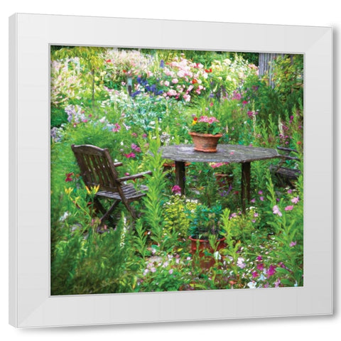Garden II White Modern Wood Framed Art Print by P.S. Art